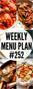 WEEKLY MENU PLAN #252 PINTEREST IMAGE