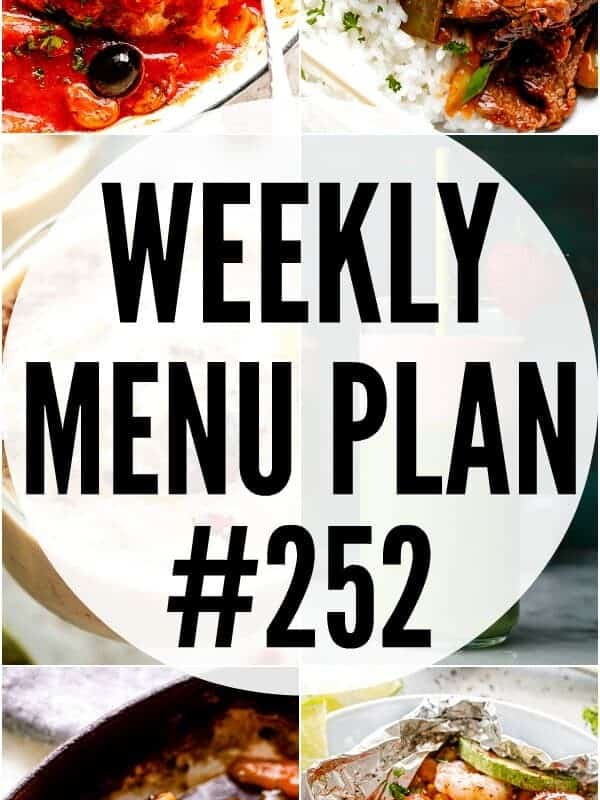 WEEKLY MENU PLAN #252 PINTEREST IMAGE