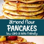 Almond flour pancakes Pinterest image.