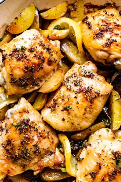 Baked Chicken Thighs Recipe with Potatoes | Diethood