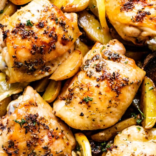 Baked Chicken Thighs Recipe with Potatoes | Diethood