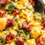 Cheesy Broccoli, Sausage and Cauliflower Casserole | Low Carb Recipe