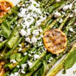 Grilled Asparagus with Lemon Dressing and Feta Cheese