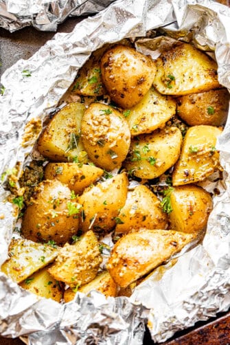 Basil Pesto Grilled Potatoes in Foil | How to Grill Potatoes