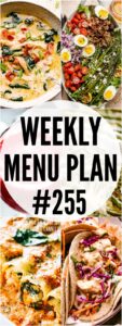 WEEKLY MENU PLAN #255 COLLAGE PINTEREST IMAGE