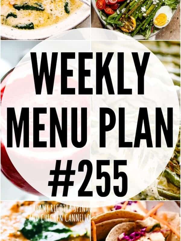 WEEKLY MENU PLAN #255 COLLAGE PINTEREST IMAGE