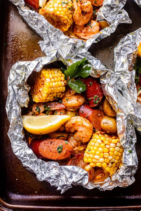 Grilled Shrimp Boil in Foil Packets | Easy Shrimp Recipe