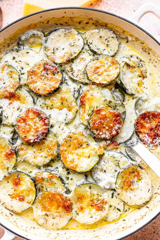 Creamy Parmesan Baked Zucchini - Dinner Recipes For Two