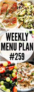 WEEKLY MENU PLAN (#259) pinterest image