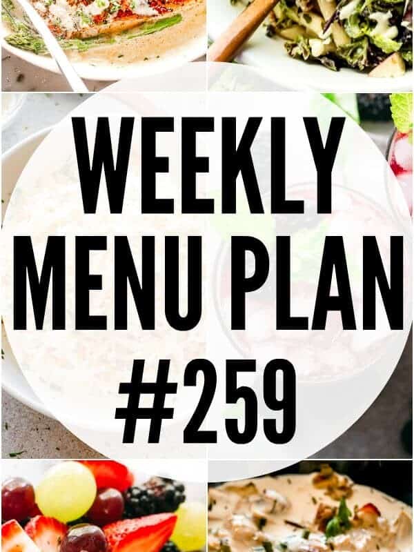 WEEKLY MENU PLAN (#259) pinterest image