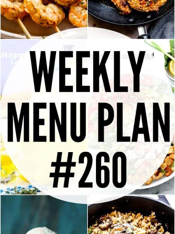 WEEKLY MENU PLAN #260 PINTEREST IMAGE