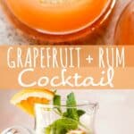 Grapefruit Rum Cocktail long pinterest image