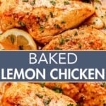 Baked Lemon chicken Pinterest image.