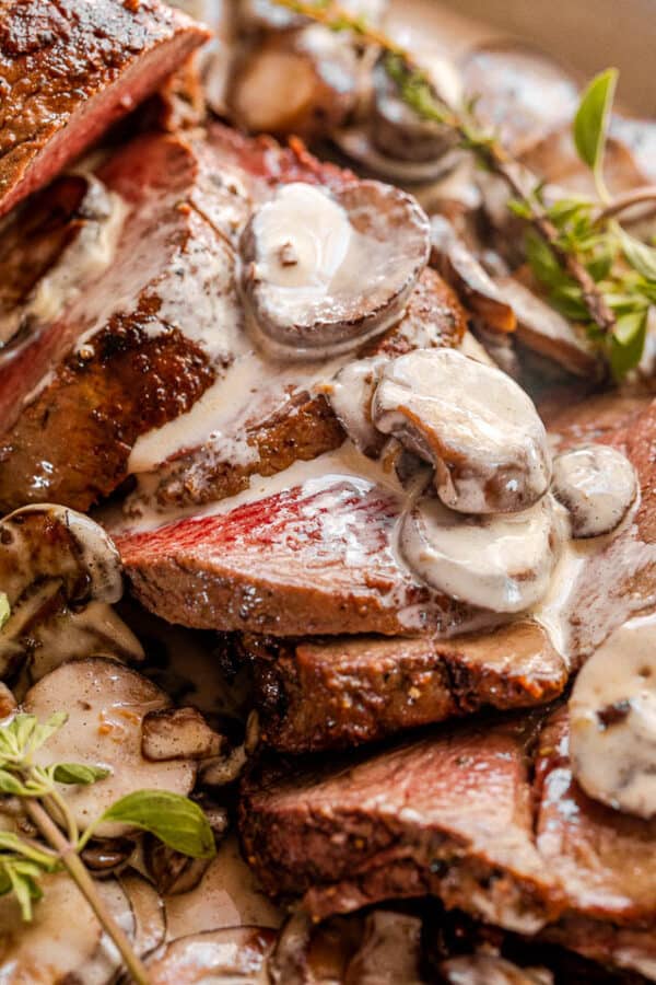 Beef Tenderloin with Mushroom Gravy Recipe | Diethood