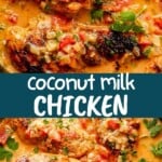 Coconut milk chicken Pinterest image.