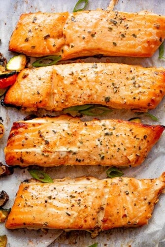 Maple Teriyaki Salmon with Veggies | Diethood