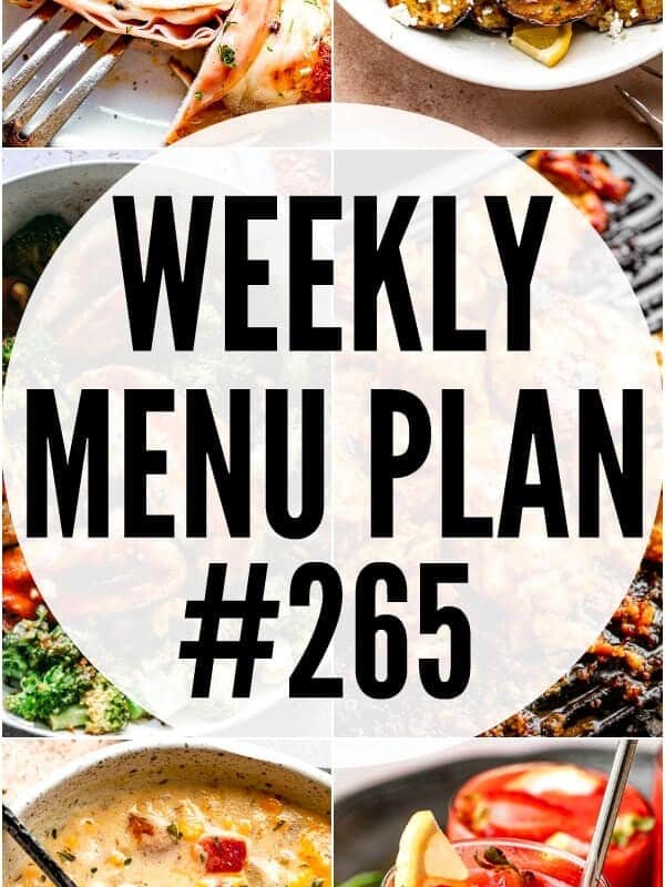 WEEKLY MENU PLAN #265 pinterest image