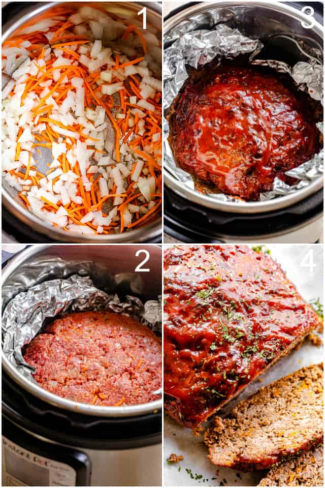 step by step directions on how to make meatloaf in the instant pot