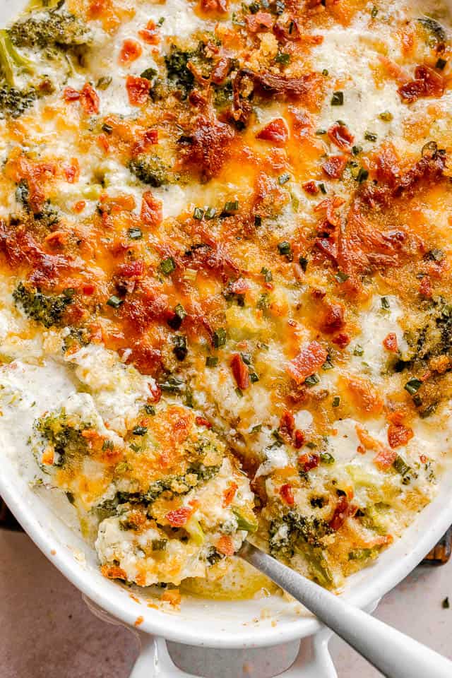 Cheesy Broccoli Casserole Recipe with Bacon | Diethood