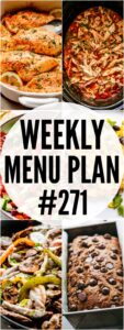 WEEKLY MENU PLAN #271 PIN IMAGE