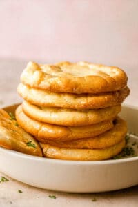 side shot of stacked up cloud bread slices