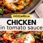Chicken in tomato sauce Pinterest image.