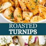 Roasted turnips Pinterest image.