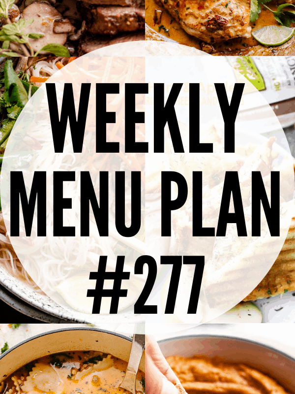 weekly menu plan collage image