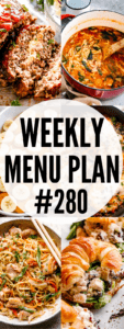 WEEKLY MENU PLAN (#280) pinterest collage image