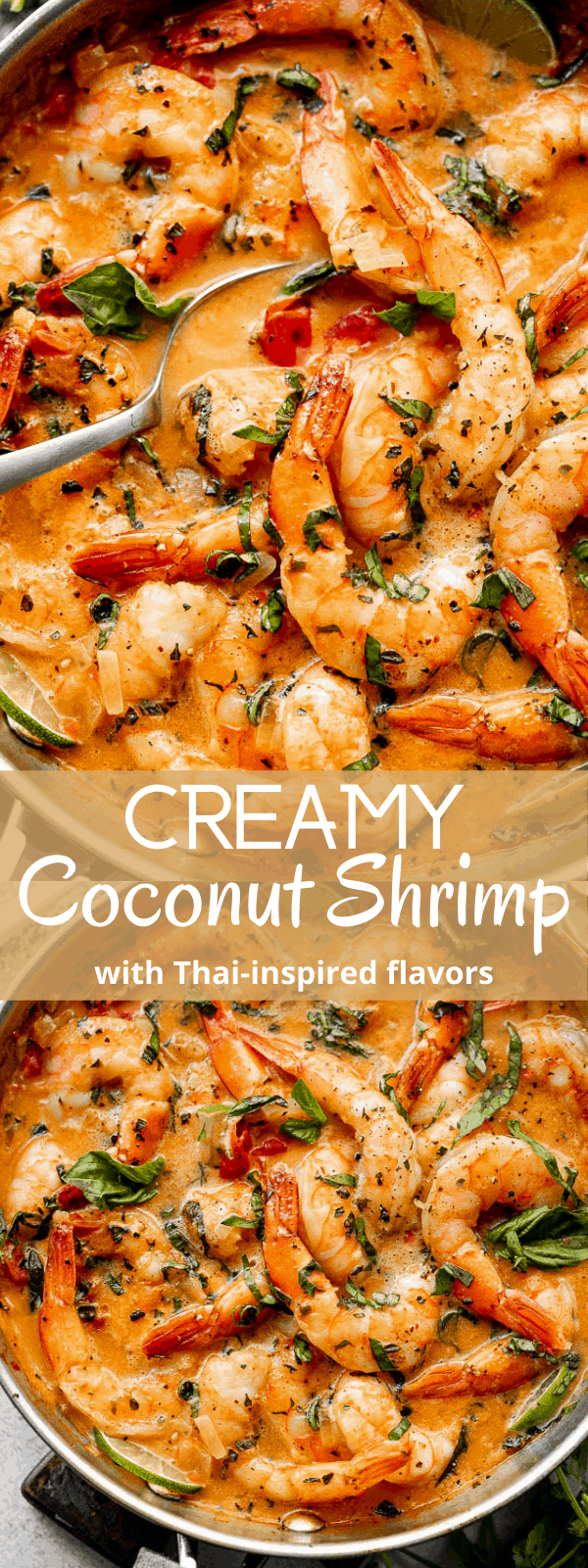 Thai Inspired Creamy Coconut Shrimp long pin image