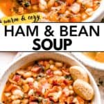 Ham bean soup Pinterest image.