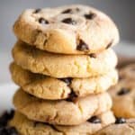 stack of keto chocolate chip cookies
