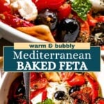 Mediterranean baked feta cheese Pinterest image.