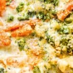 Creamy vegetable casserole Pinterest image.