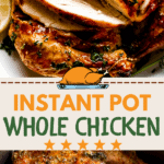 instant pot whole chicken two picture collage pin
