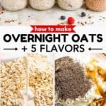 Overnight oat Pinterest collage.