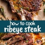 Ribeye steak Pinterest image.