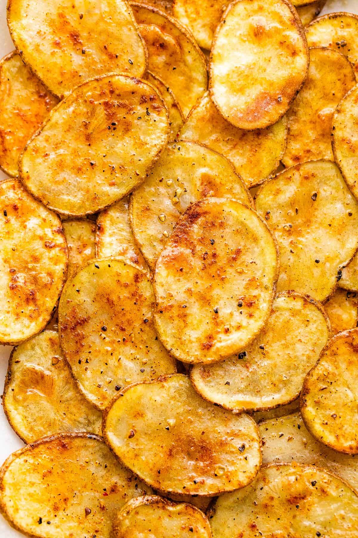 close up photo of air fried potato chips