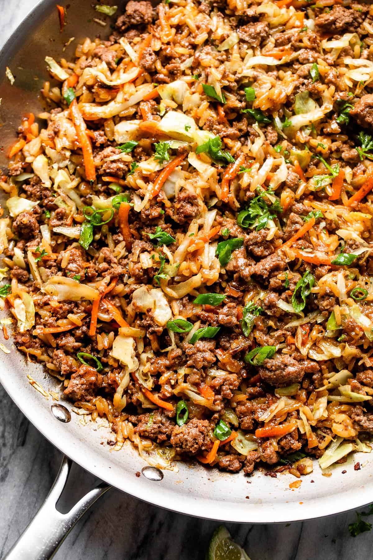 egg roll in a skillet