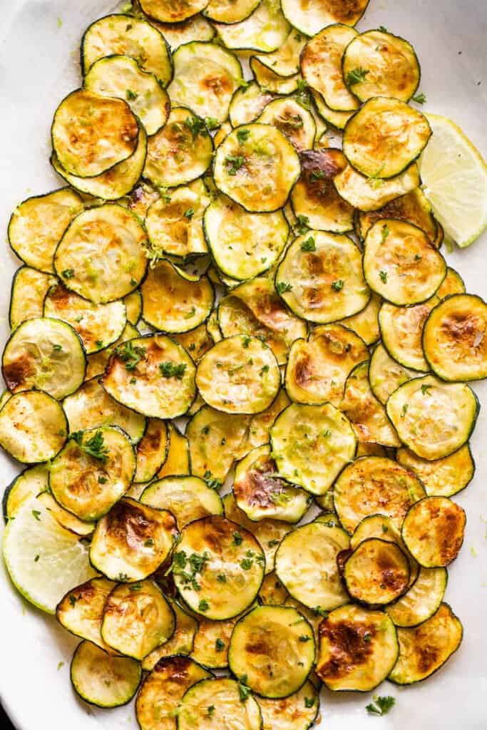 Air Fryer Zucchini Crisps {Flavored with Chipotle & Lime} | Diethood