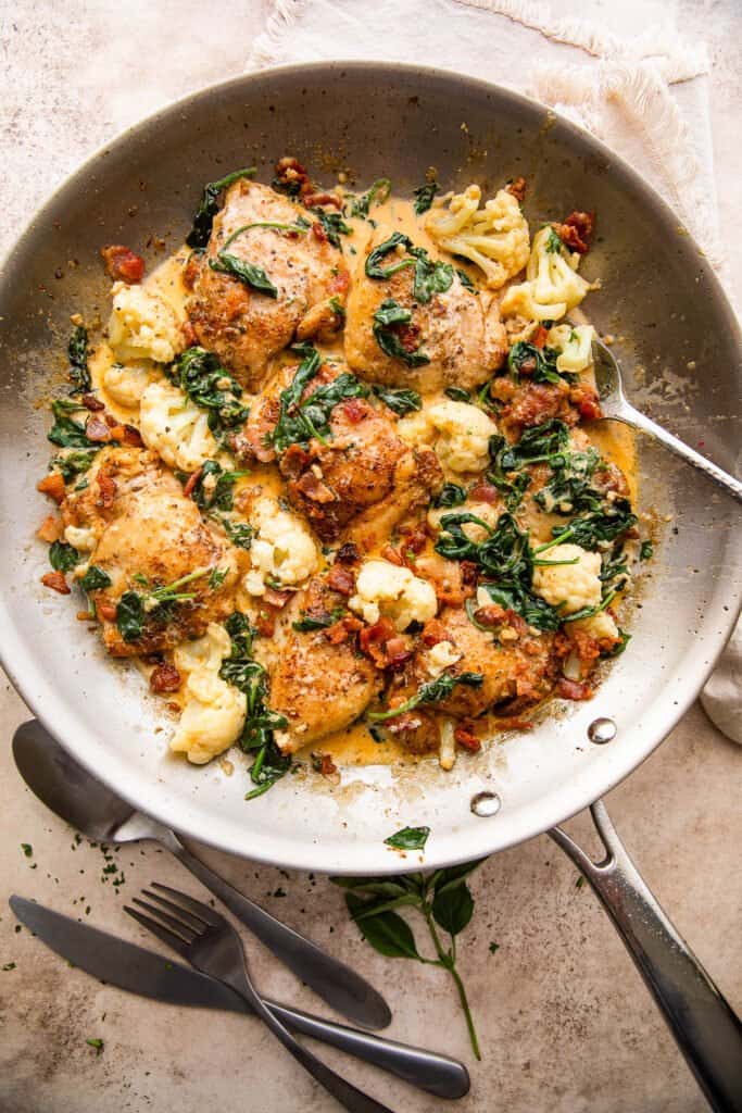 Creamy Chicken And Cauliflower Recipe Diethood   Chicken And Cauliflower 8 683x1024 