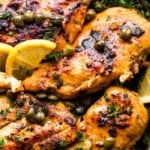 Chicken Piccata with Green Beans Pinterest image.