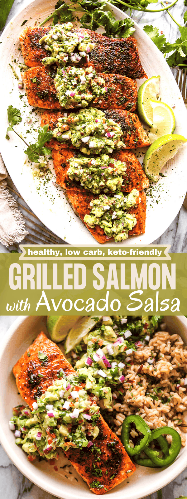 Grilled Salmon with Avocado Salsa | Diethood