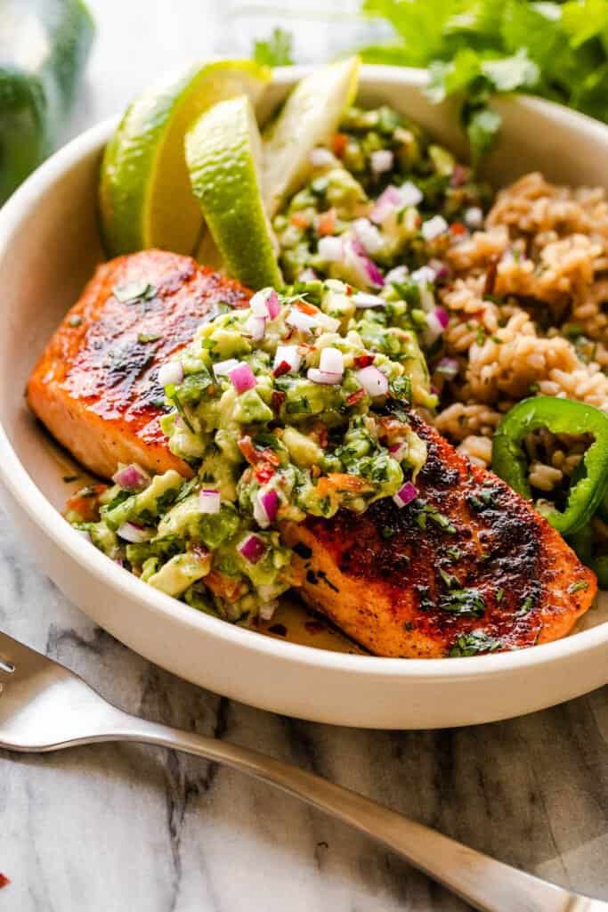 Flaky Grilled Salmon with Avocado Salsa | Diethood