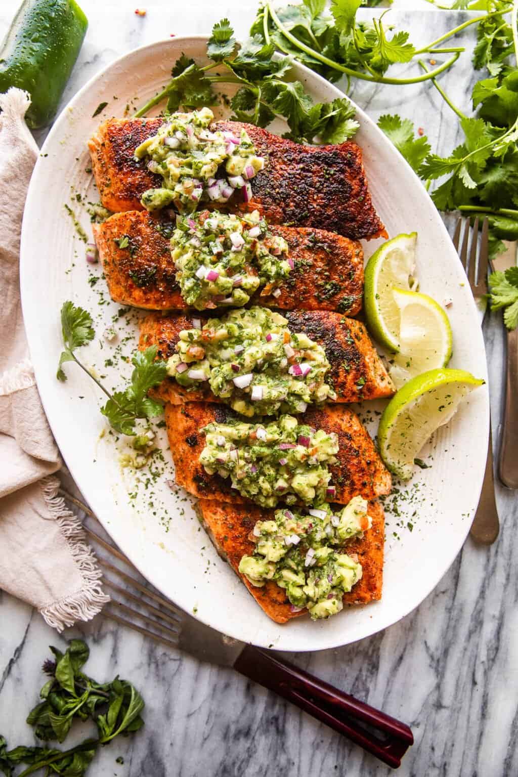 Grilled Salmon with Avocado Salsa | Diethood