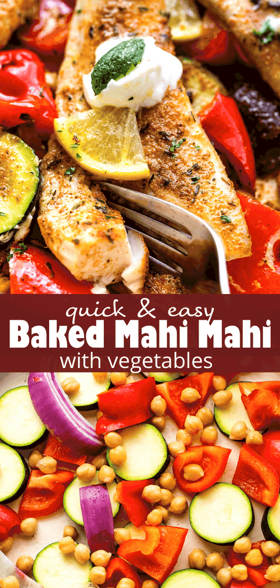 Baked Mahi Mahi Sheet Pan Meal with Veggies | Diethood