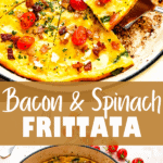 bacon frittata two picture collage pin