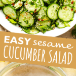 Sesame cucumber salad two picture collage pin
