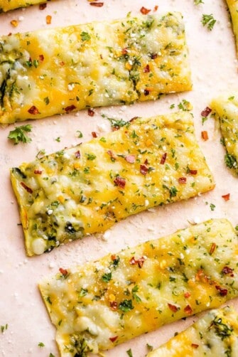 Cheesy Keto Zucchini Breadsticks | Diethood