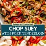 Chop suey with pork Pinterest image.